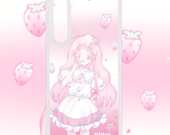 White Strawberry Girl Phone Case-Samsung Galaxy S24 Series