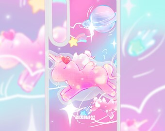 Starlight Pink Unicorn Phone Case & Grip Set-Samsung Galaxy S24 /  S24 Ultra