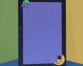 Astronauta sulla Luna con blocchi di Post-it UFO alieni Blocco note spaziale