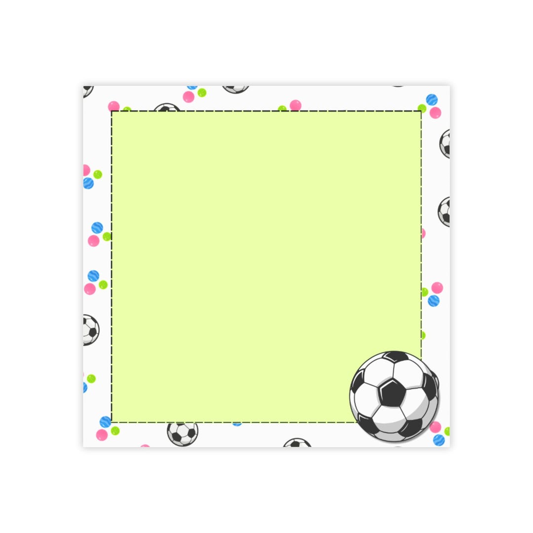Football Sticky Note Soccer Ball Border Post-it Note Pads | Sticky Notes With Football Motif ...