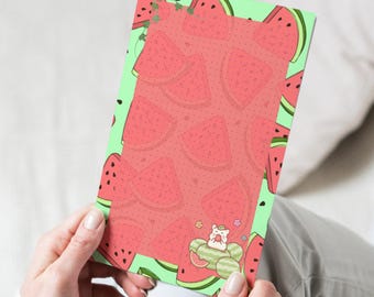 4x6 Watermelon Hamster Post-it Note Pad, 3 Options