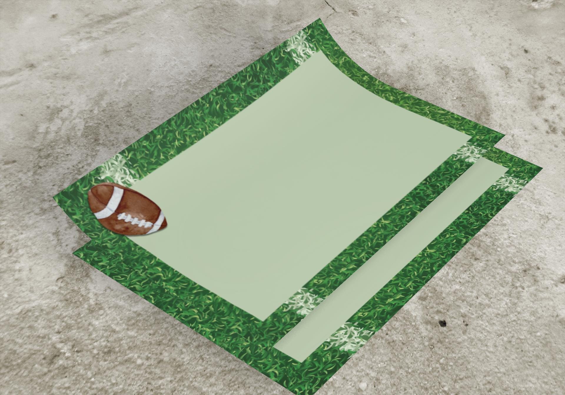 Football Sticky Note Watercolor Football Border Post-it Note Pads | Grassy Sideline Sticky ...