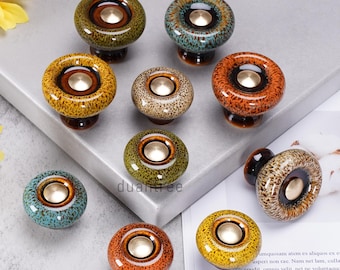 Ceramic Cabinet Knobs Hardware – Unique Drawer Pulls, Vintage Handle ,Art Home Decor