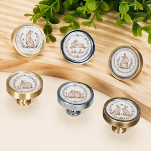 Bunny Cabinet Knobs, Floral Rabbit Drawer Pulls, Vintage Woodland Animal  Nursery Dresser Knob Hardware