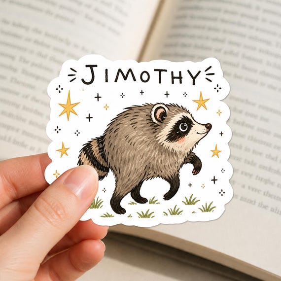 Jimothy Seattle Raccoon, Jimothy Believe, Jimothy the Raccoon Sticker