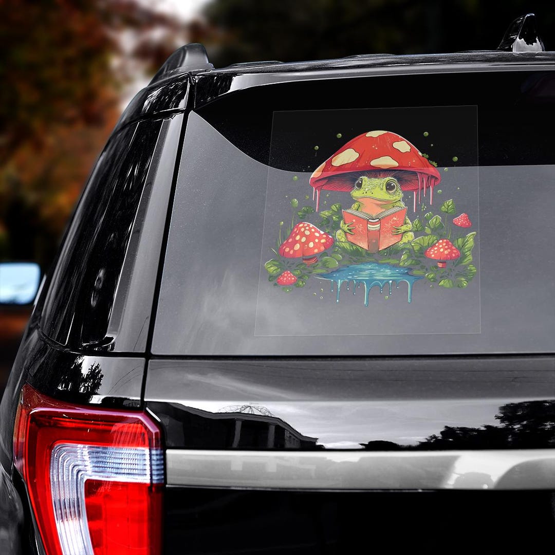 Frog Mushroom Cottagecore Sticker (waterproof Car Vinyl) - Etsy