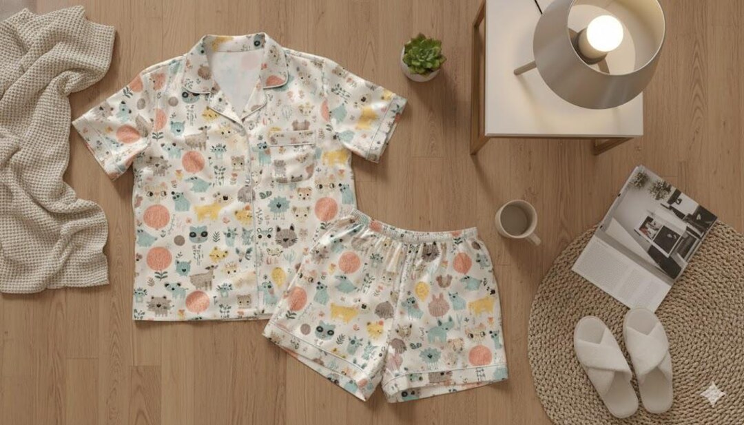 Cute Animal Pajamas Set, Soft Cartoon Sleepwear, Cozy Nightwear ...