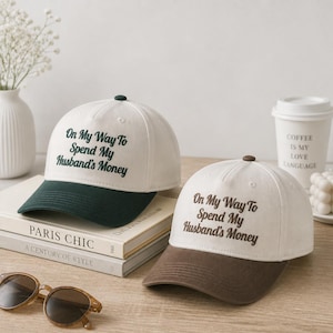 Cappellino ricamato "Sto andando a spendere i soldi di mio marito", cappellino da papà divertente con umorismo matrimoniale, cappellino da baseball con frase sfacciata