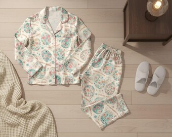 Custom Name Easter Egg Pajamas, Family Matching Loungewear