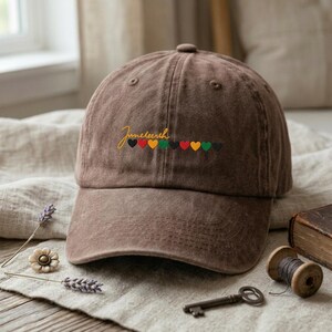Juneteenth Heart Embroidered Cap, Freedom Celebration Dad Hat, Cultural Heritage Retro Baseball Cap