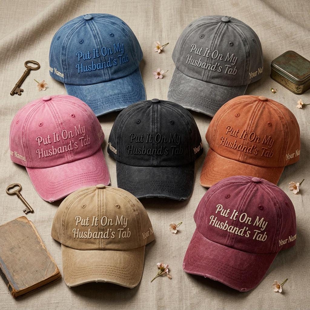 Put It on My Husbands Tab Embroidered Cap | Funny Marriage Quote Hat ...