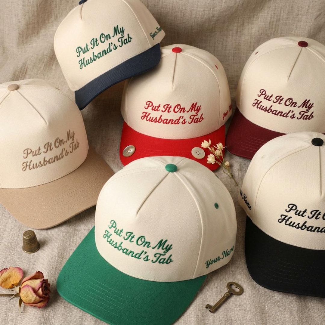 Put It on My Husbands Tab Embroidered Cap | Funny Marriage Quote Hat ...