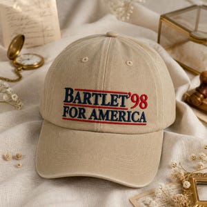 Czapka z haftem Bartlet '98 For America, czapka dla taty fana telewizji politycznej