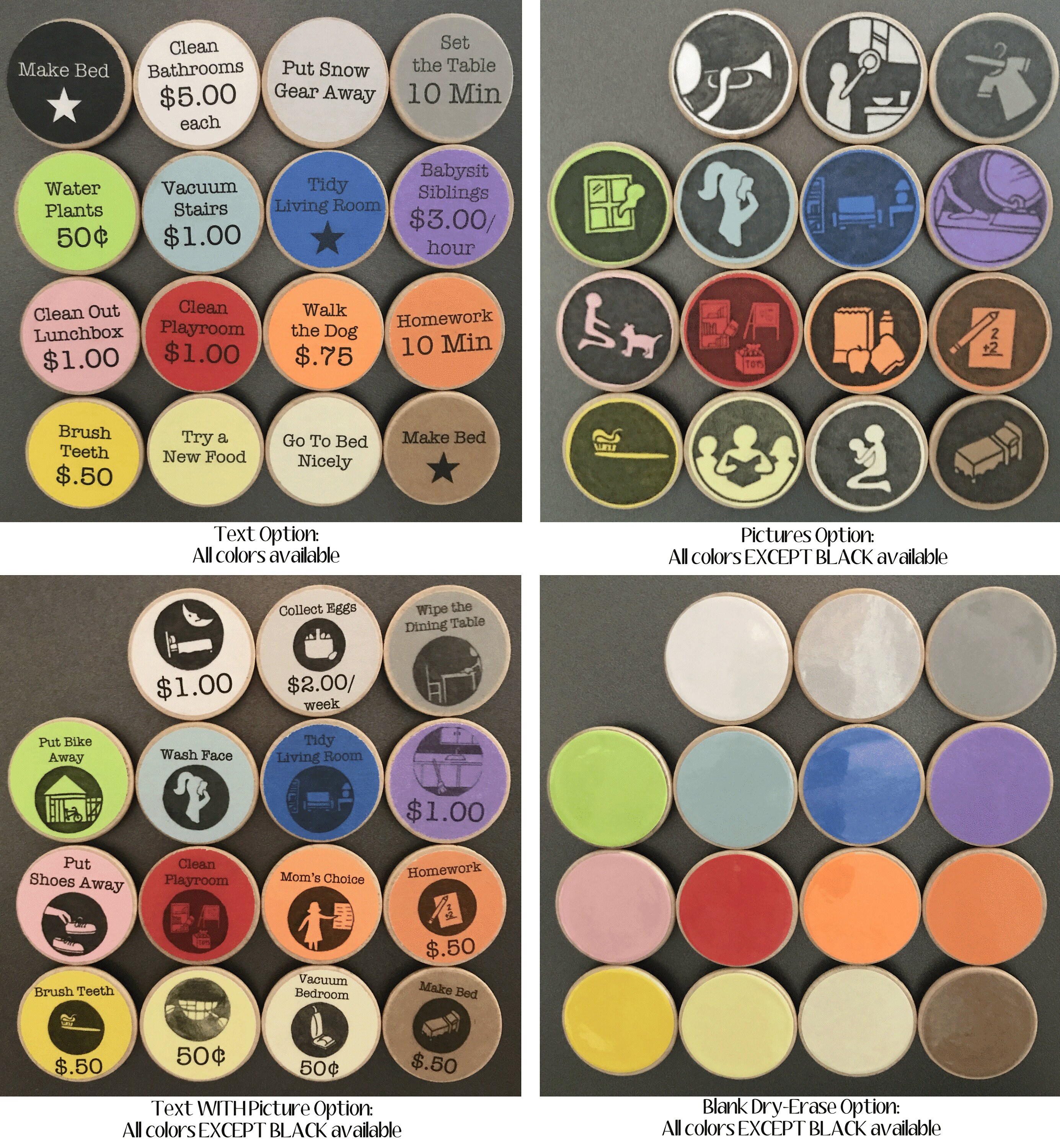 Set of 10 CUSTOM Chore Custom Chore Chart System Etsy