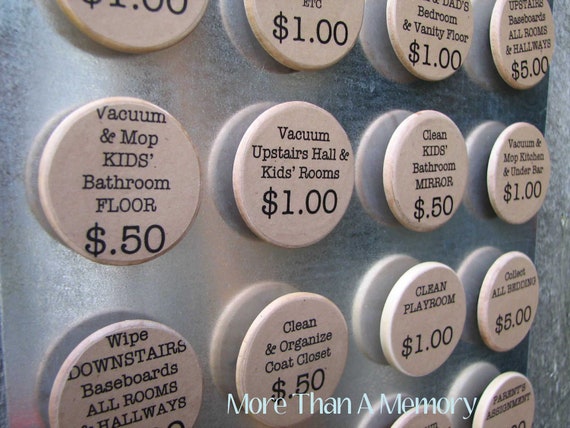 set of 10 custom chore magnets custom chore chart system etsy chore carts