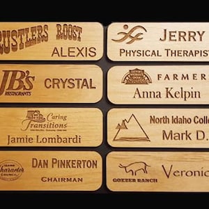 Personalized Name Tag, Custom Wood Name Badge