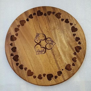 Lazy Susan, Wood Lazy Susan, Bride and Groom Gift, Housewarming Present, Birthday Present, Gift for Her, Custom, Laser Engraved