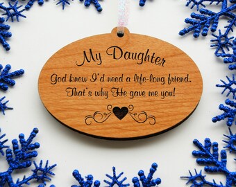 Daughter Ornament, My Daughter, Wood Ornament, Gift for Daughter, Gift From Mom