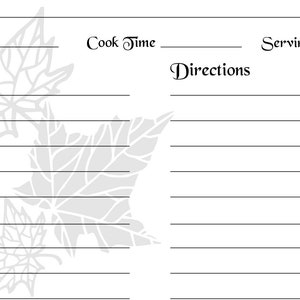 Leaves Recipe Cards