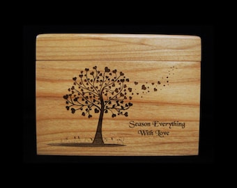 Personalized Recipe Box, Bridal Shower Gift, Animal Lovers,Custom Engraved Gift, Bride and Groom, Wedding Present