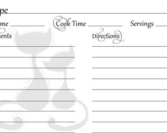 Cat Recipe Cards