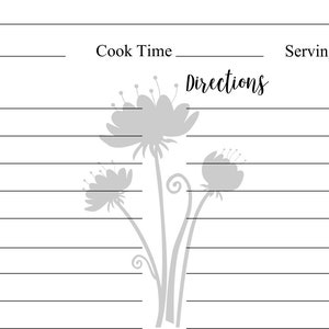 Flower Recipe Cards