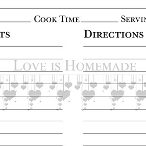 Love is Homemade Recipe Cards