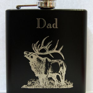 Elk, Flask, Engraved Flask, Personalized Flask, Hip Flask, Gifts for Hunters