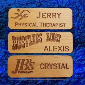 Company Logo Personalized Wood Name Tag