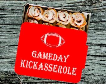 Custom Engraved Aluminum Cake Pan with Lid: Gameday Casserole