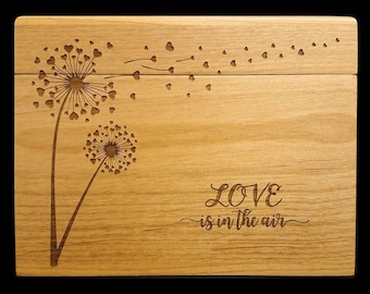Cadeau de mariage personnalisé, boîte de recettes en bois