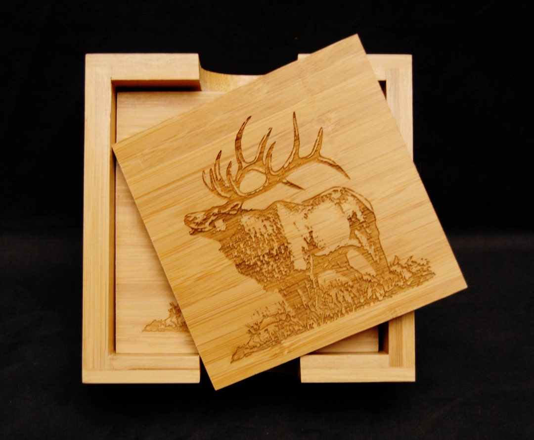 Elk, Coaster, Drink Coasters, Wood Coaster, Gifts for Hunters Etsy