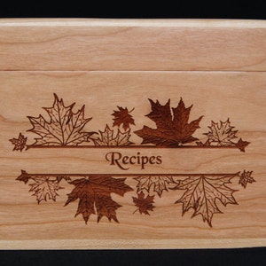 Custom Recipe Box, Personalized Recipe Box, Wood Recipe Box, Engraved Recipe Box, Recipe Cards