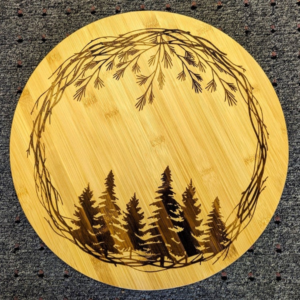 Woodsy Lazy Susan, Bamboo Wood Lazy Susan, Housewarming Gift, Wedding Present, Gift for Home