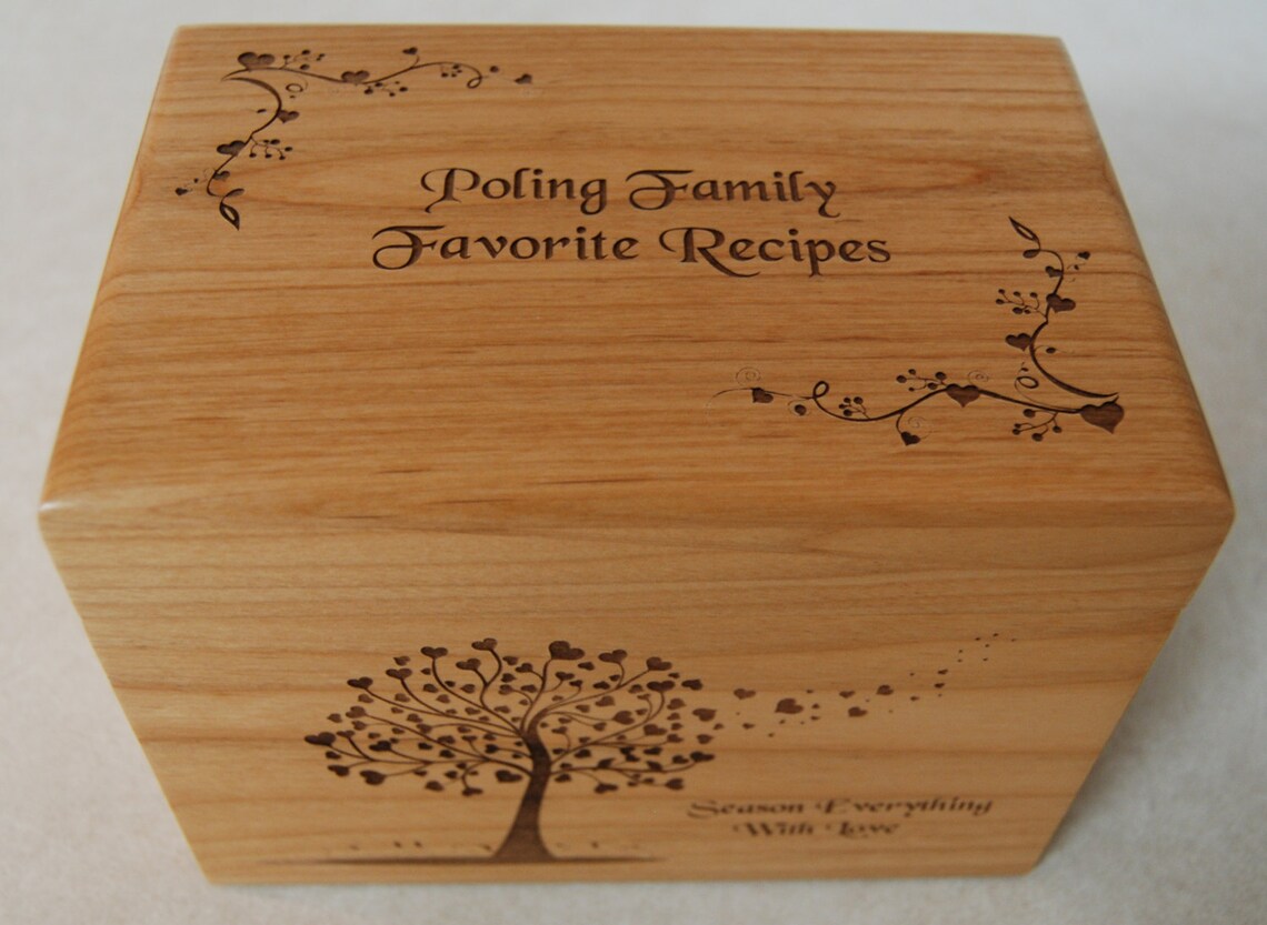 Personalized Recipe Box Bridal Shower Gift Custom Engraved Etsy