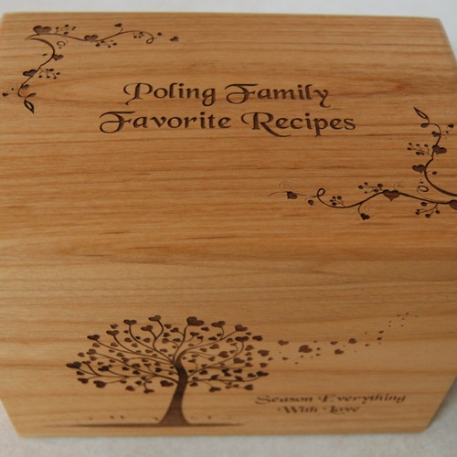Personalized Recipe Box Family Wood Recipe Box Wedding Gift Etsy