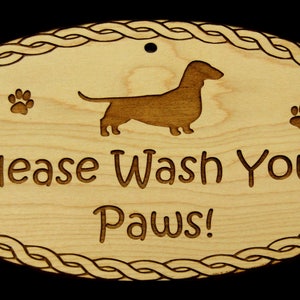 Dachshund, Weiner Dog, Sausage Dog, Wash Your Paws, Wash Your Hands, Wall Sign