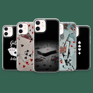 Mobilskal med estetiskt pokermotiv för spelkort, 17, 17Pro, 16, 15, 14, 13, 12, Samsung S26, S25, S24, S23, S22, A56, Pixel 10A, 10Pro, 9A