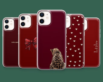 Burgundy Phone Case Maroon Red Cover for 17, 17Pro, 16, 15, 14, 13, 12, Samsung S26, S25, S24, S23, S22, A57, A56, A17, Pixel 10A, 10Pro, 9A