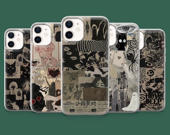 Capa Grunge Emo Gótica para Celular 17, 17Pro, 16, 15, 14, 13, 12, Samsung S26, S25, S24, S23, S22, A57, A56, A17, Pixel 10A, 10Pro, 9A