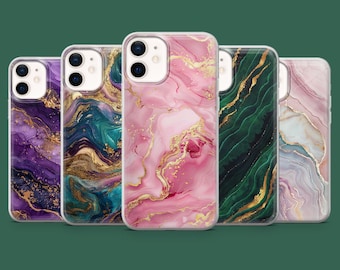 Marble Phone Case Abstract Aesthetic Marmor Cover for 17, 17Pro, 16, 15, 14, 13, 12, Samsung S26, S25, S24, S23, S22, A56, Pixel 10A, 10, 9A