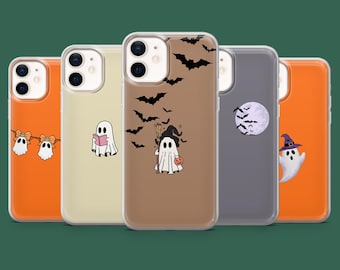 Funda de Halloween con diseño de fantasmas para Samsung Galaxy S26, S25, S24, S23, S22, A56, Pixel 10A, 10Pro y 9A