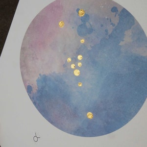 Taurus | Gold Leaf | Constellation Art | Star Sign Print | Horoscope Print | Zodiac Art | Birth Sign | Astrology Wall Art | Bedroom Wall Art