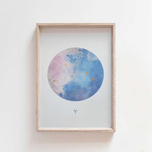 Ram | Sterrenbeeldkunst | Sterrenbeeldafdruk | Horoscoopafdruk | Dierenriem kunst aan de muur | Dierenriemprint | Astrologiekunst aan de muur | Muurkunst slaapkamer