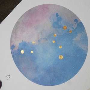 Leo | Gold Leaf | Constellation Art | Star Sign Print | Horoscope Print | Zodiac Art | Birth Sign | Astrology Wall Art | Bedroom Wall Art