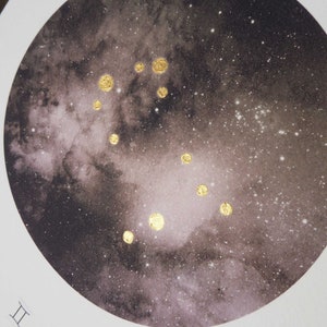 Tweelingen | Constellatie art | Star Sign Print | Horoscoopafdruk | Zodiac Wall Art | Zodiac Print | Astrologie Muur Kunst | Slaapkamer Muur Kunst
