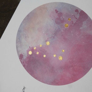 Capricorn | Gold Leaf | Constellation Star Sign Print | Horoscope Print | Zodiac Art | Birth Sign | Astrology Wall Art | Bedroom Wall Art