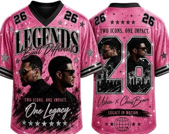 Usher Chr1s Br0wn Baseball Jersey, R&B Legends Concert Shirt, 2026 Tour Fan Apparel, Two Icons One Impact, Hip Hop Music Merch Outfit,RB tee