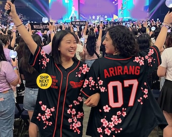 Personalized BT Baseball Jersey, Bangtan 2026 World Tour Shirt, Hanbok Style Kpop Concert Outfit, Custom Army Fan Merch