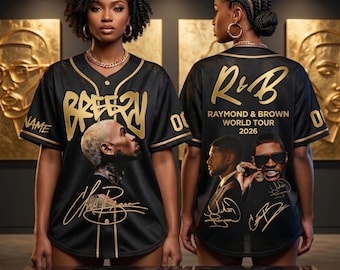 Custom Chris Br0wn 2026 Baseball Jersey, Personalized Concert Tour Shirt, Hip Hop R&B Fan Outfit, Music Merch Gift